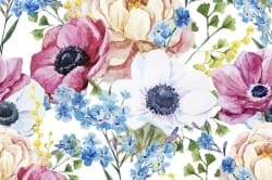 Watercolor Flowers 8'